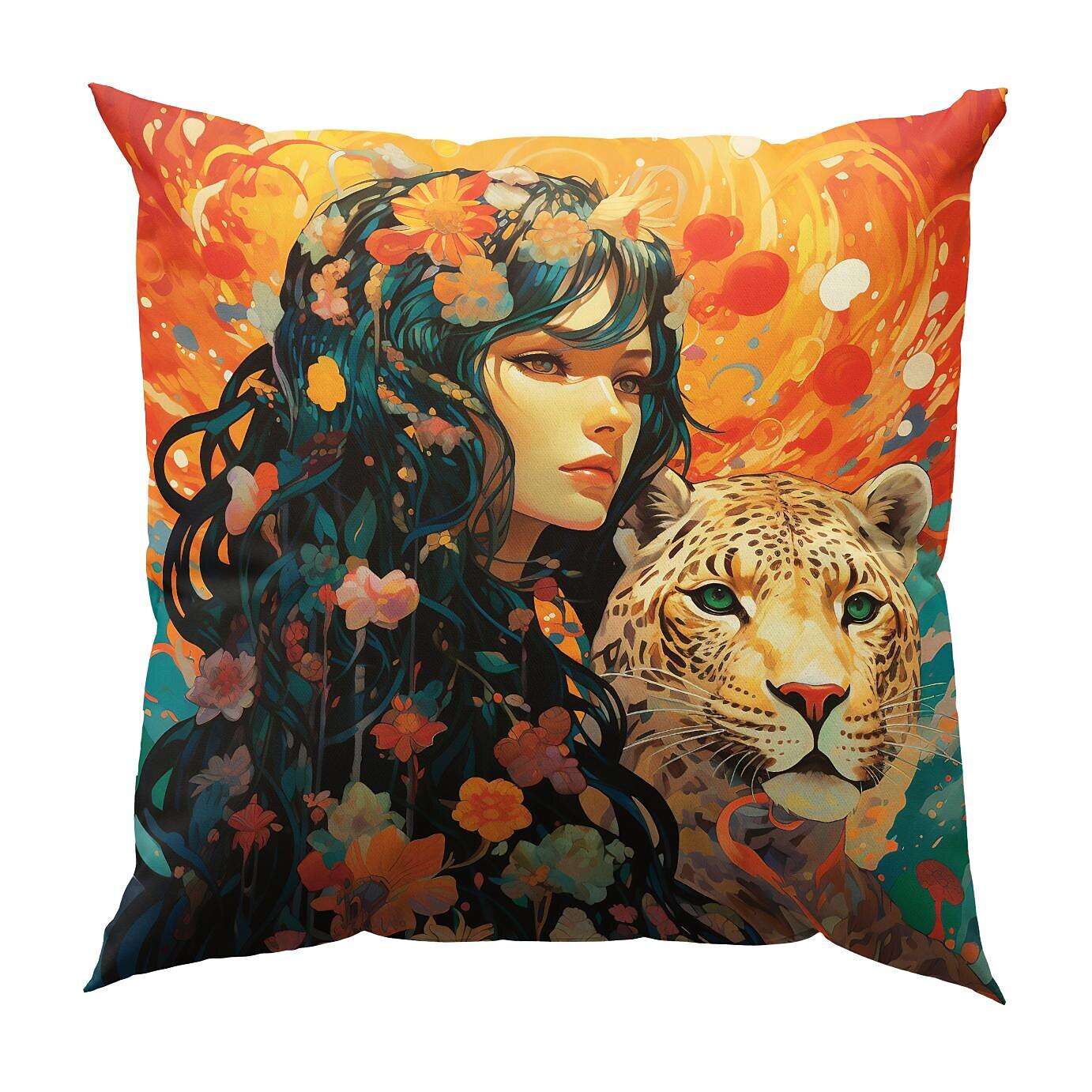 Wild Woman Tiger Pillow Cover 1PC