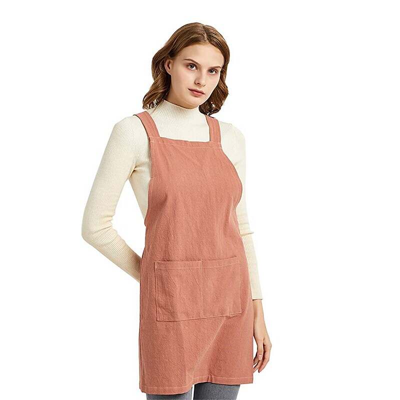 Lace-free Apron Japanese-style Solid Color