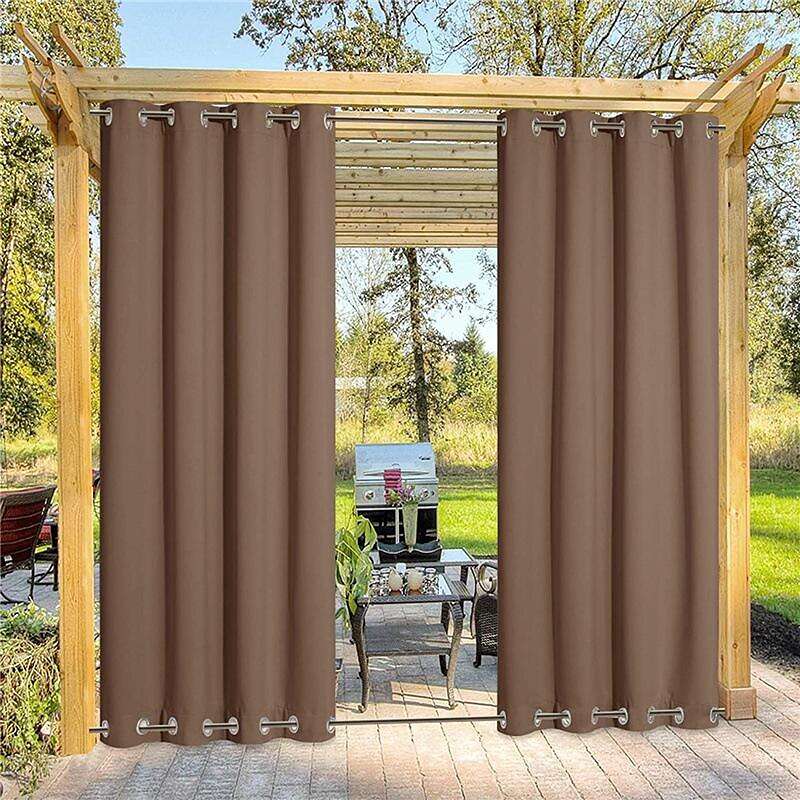 Waterproof Outdoor Curtain Privacy, Sliding Patio Sheer Curtain