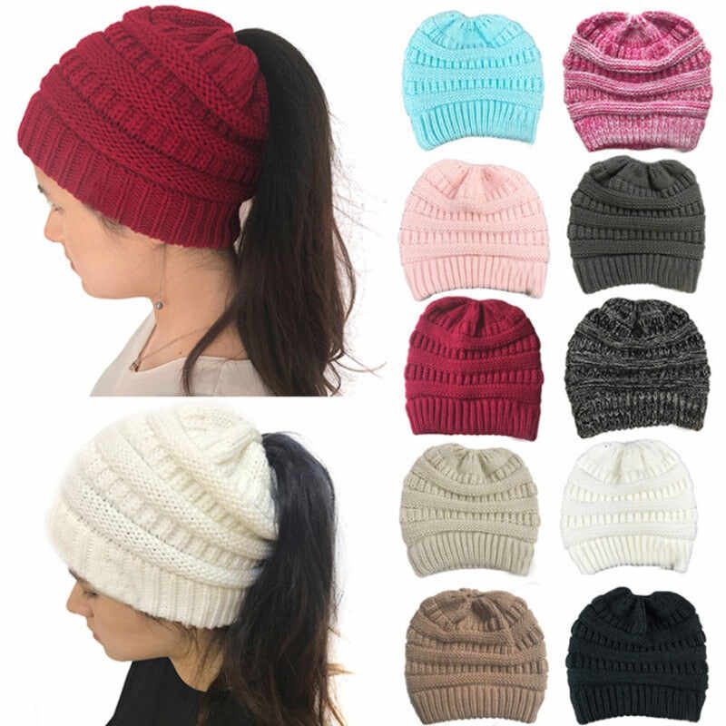 Soft Knit Ponytail Beanie