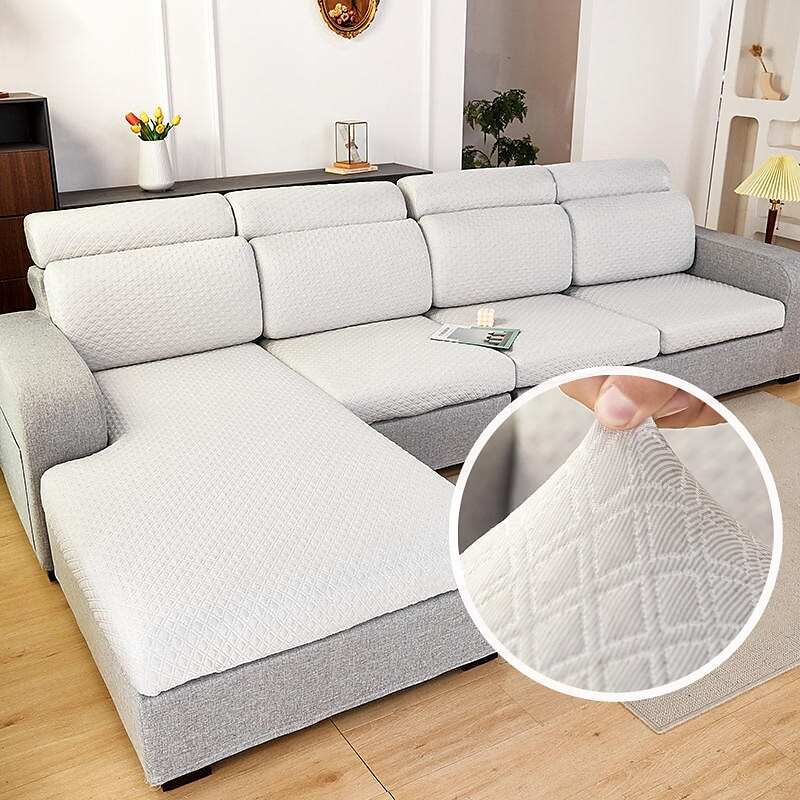 3D Doudou Grid Sofa Seat Cushion Cover Chair Cover Stretch Washable