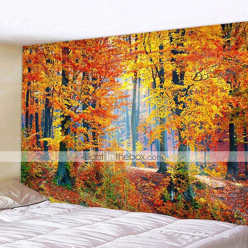 Wall Tapestry Art Decor Autumn Nature Landscape Forest Tree