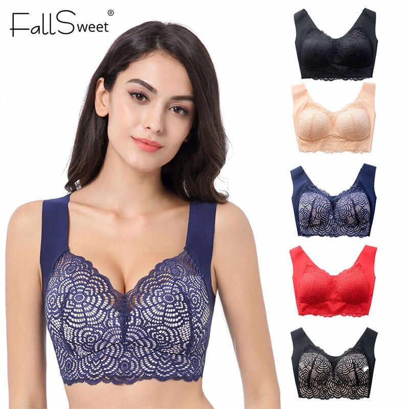 Wire Free Lace Bras for Women Plus Size Vest