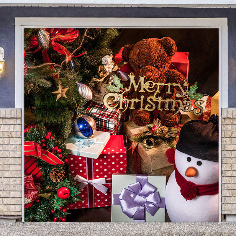 Christmas gift garage door banner ornament