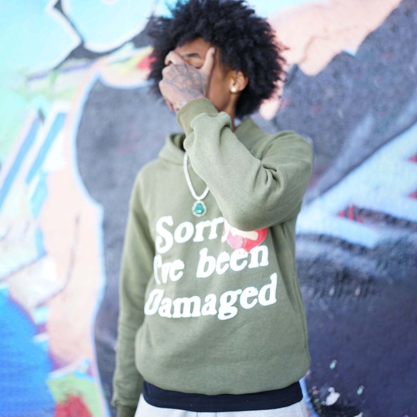 Sorry,I've been damaged print hoodie