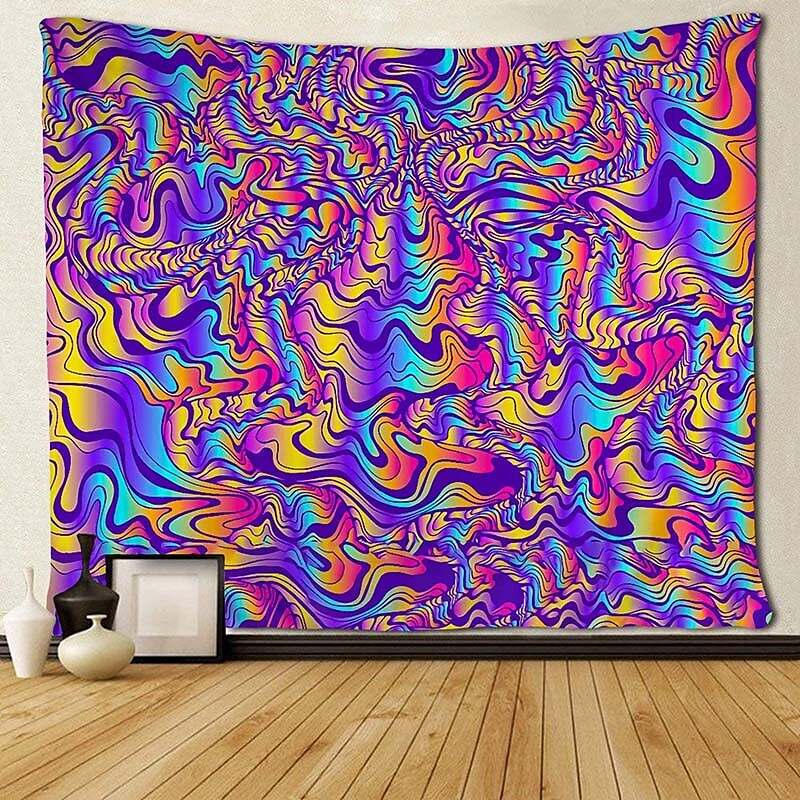 Blacklight UV Reactive Tapestry 3D Vortex Decoration Cloth