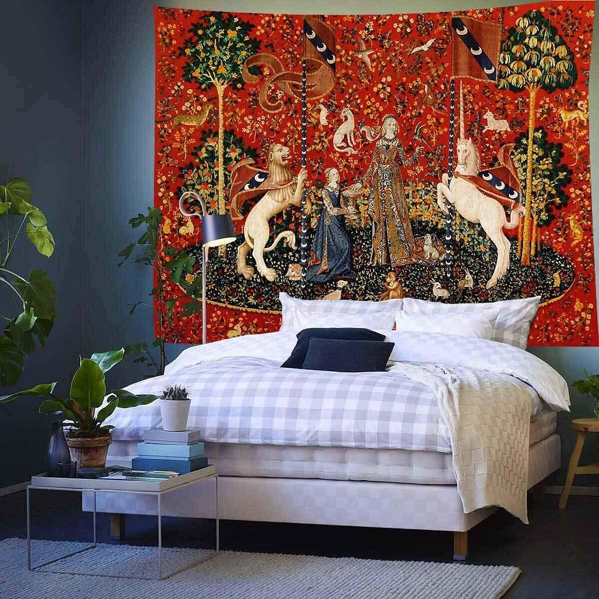 Medieval Lady Wall Tapestry Art Decor