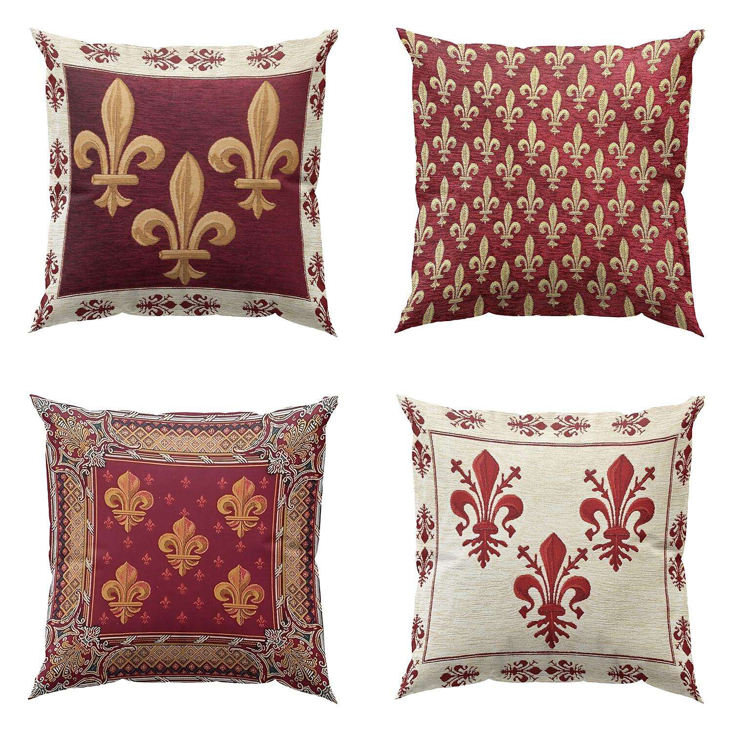 Fleur de Lis Double Side Pillow Cover 4PC