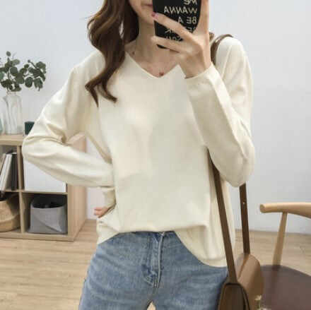 Solid Color Long-sleeved Sweater