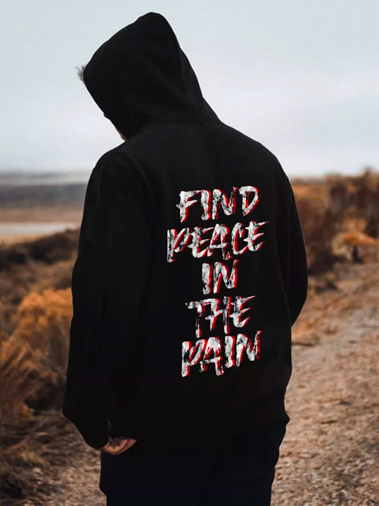 Find Peace In The Pain Print Hoodie