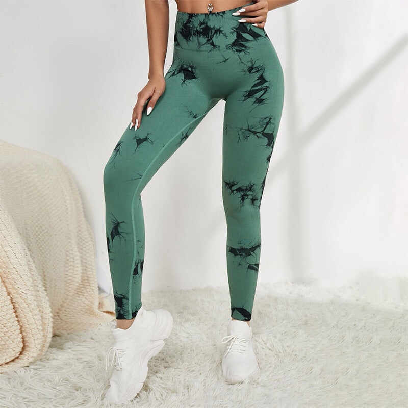 Seamless Tie Dye Leggings Women For Fitness Yoga Pants Push Up Workout Sports Legging High Waist Tights Gym Ladies Clothing