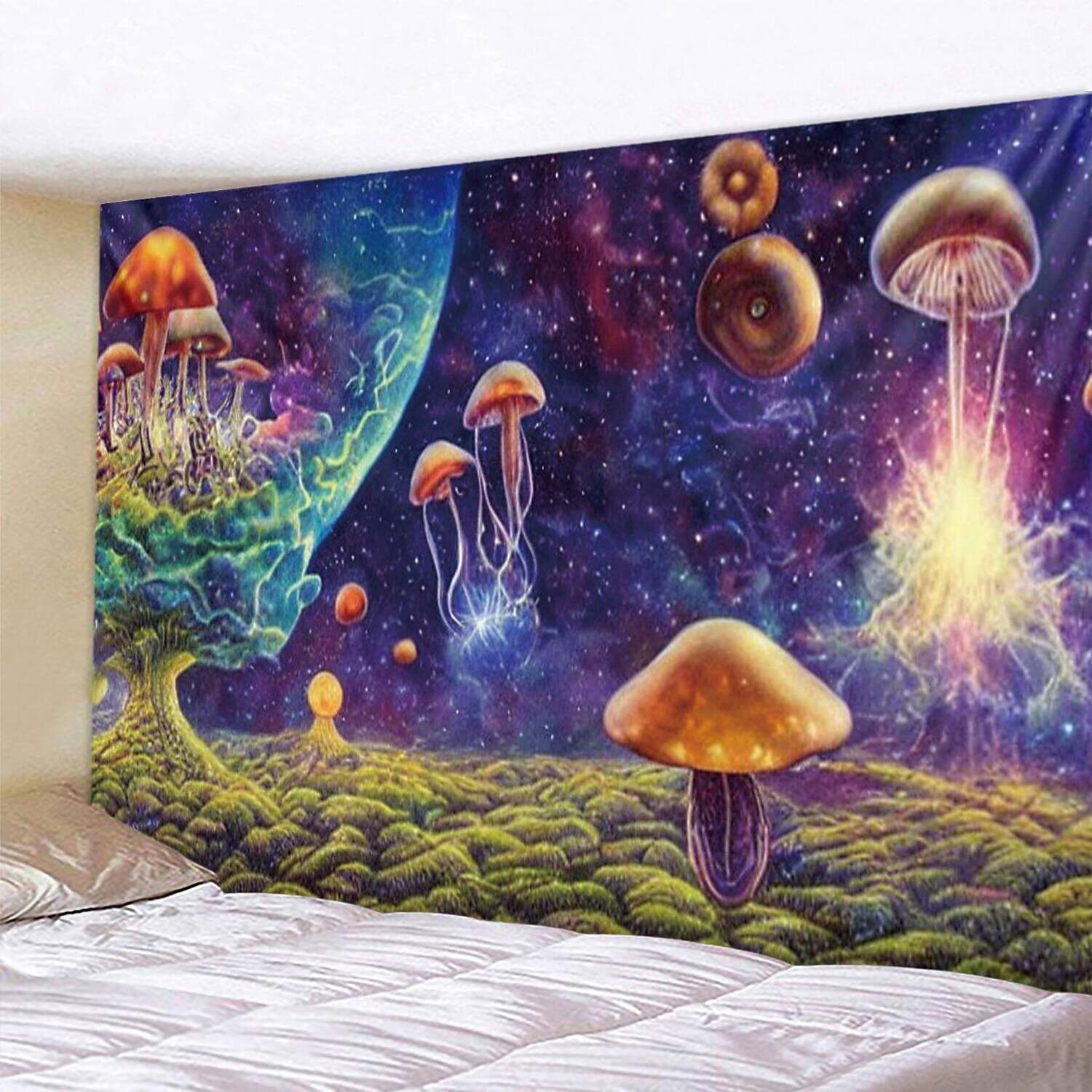 Trippy Mushroom Wall Tapestry Art Decor