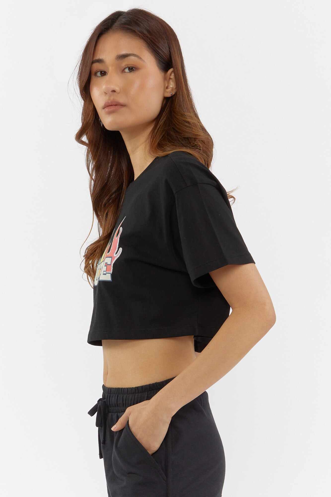 Women Apparel | Graphic Cropped Tee Light Pink Forever21 - BX22811