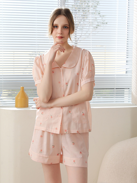 Cotton Floral Regular Sleeve Simple Others Pajama Set