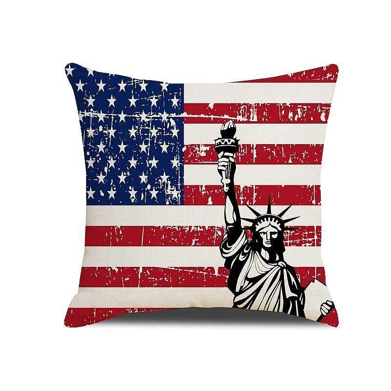 Independence Day Double Side Pillow Cover 4PC Soft Decorative Square Cushion Case Pillowcase for Bedroom Livingroom Sofa Couch Chair