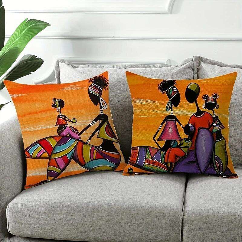 African Women Double Side Pillow Cover 4PC Soft