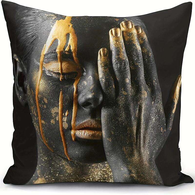 Black Women Double Side Pillow Cover 4PC