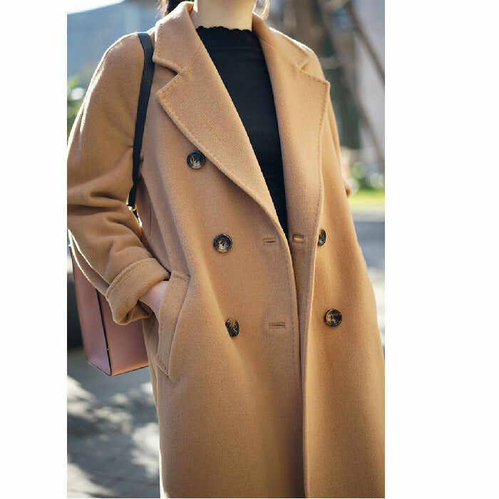 mid-length woolen woolen coat