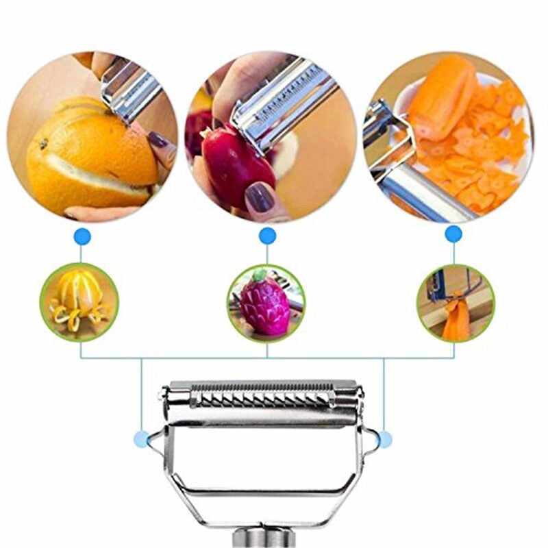 Dual Fruit Vegetable Peeler&Julienne Peeler Cutter Sharp Multifunction Stainless Steel Potato Carrot Grater Planing Kitchen Tool