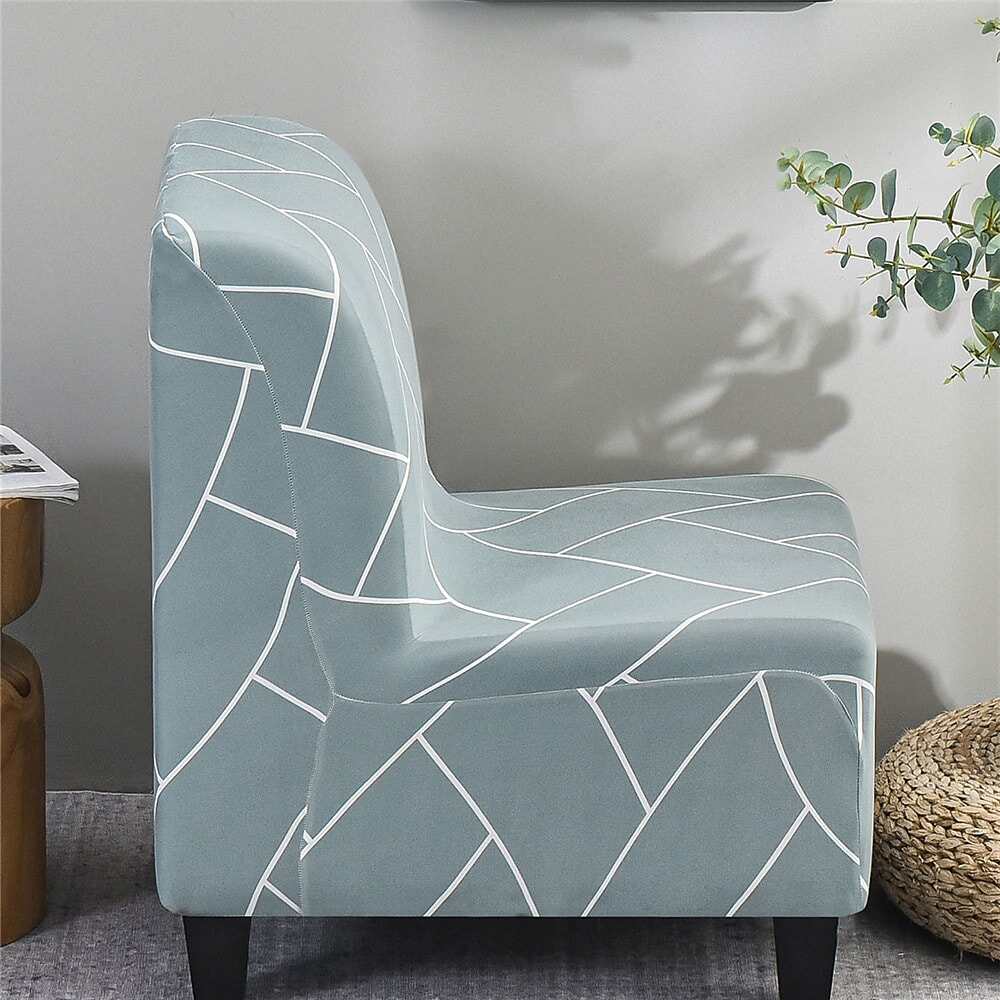 Stretc Accent Chair Cover Geometric Pattern