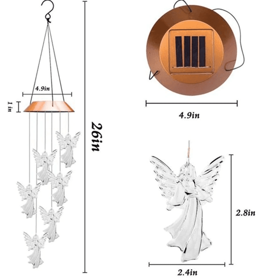 Solar Guardian Angel Wind Chime Lights