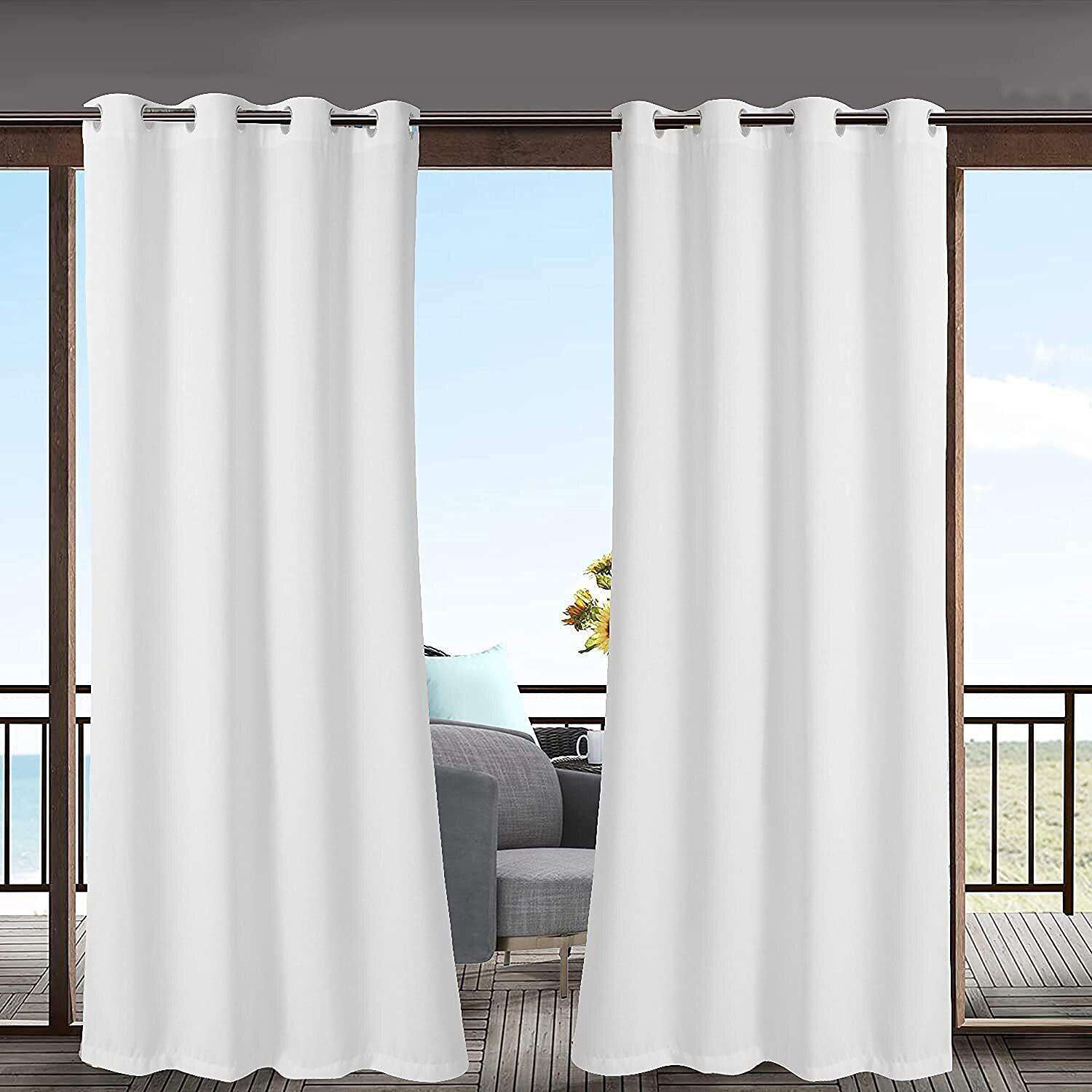 Waterproof Outdoor Curtain Privacy, Sliding Patio Sheer Curtain