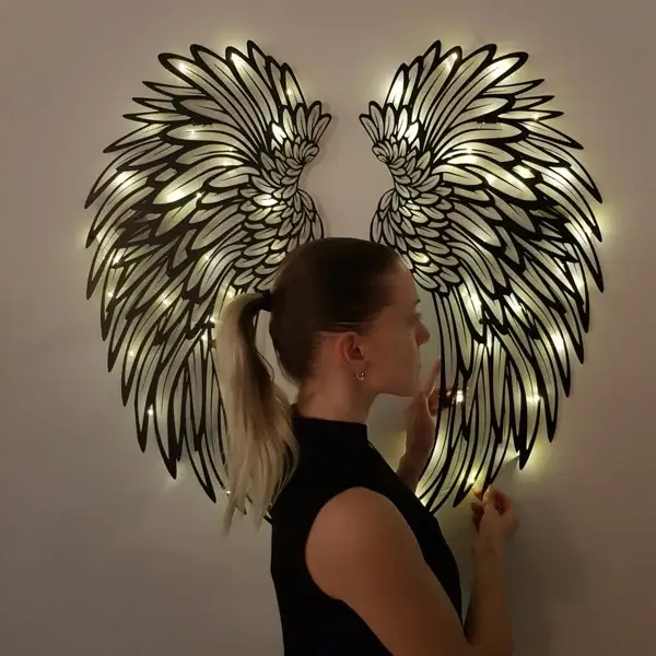 🔥 49% OFF🔥 - 1 PAIR ANGEL WINGS METAL WALL ART WITH LED LIGHTS-🎁GIFT TO HER【BUY 2 FREE SHIPPING】