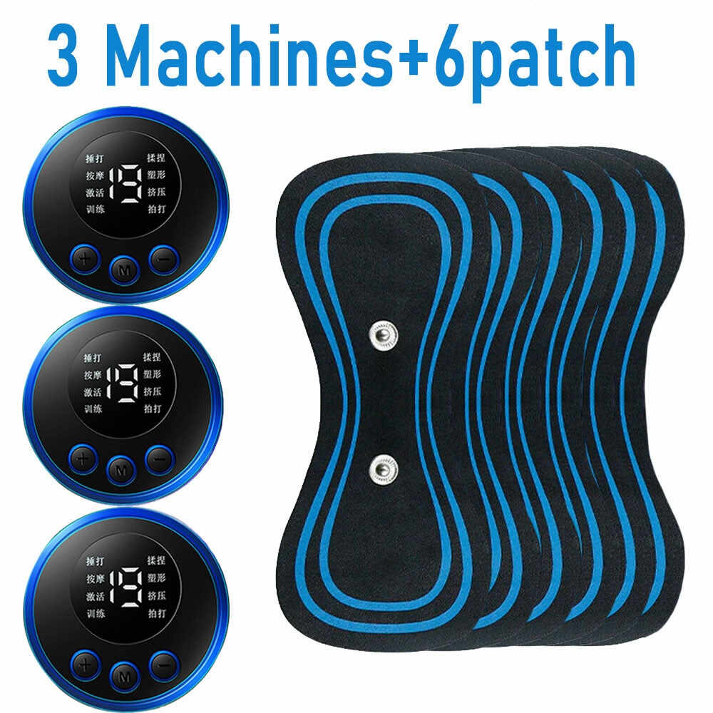 LCD Display EMS Neck Stretcher Electric Massager 8 Mode Cervical Massage Patch Pulse Muscle Stimulator Portable Relief Pain