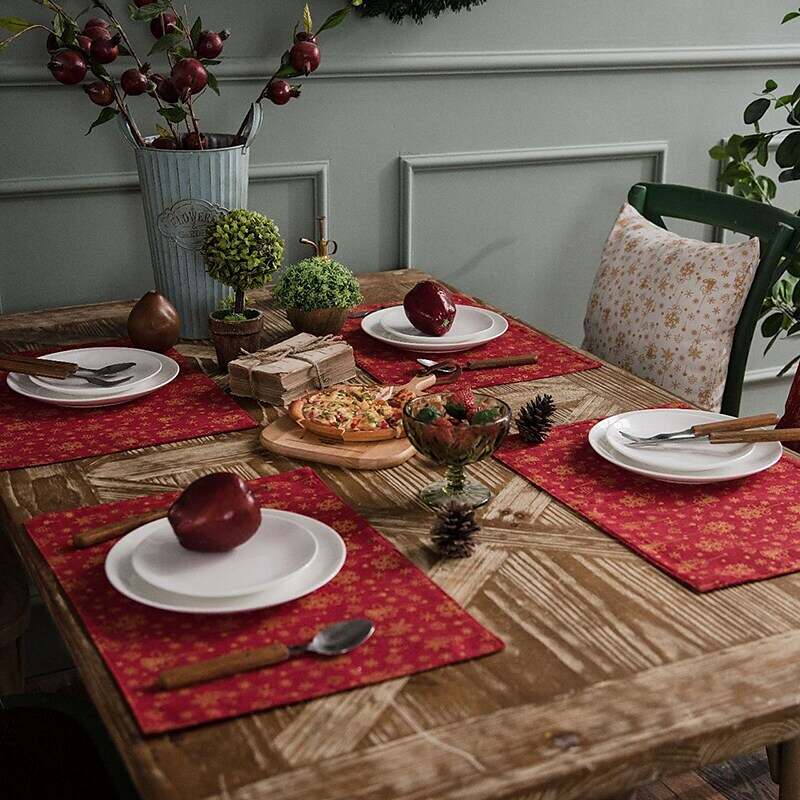 Dining Table Placemats Set of 4 Heat Resistant Non-Slip Dining Table