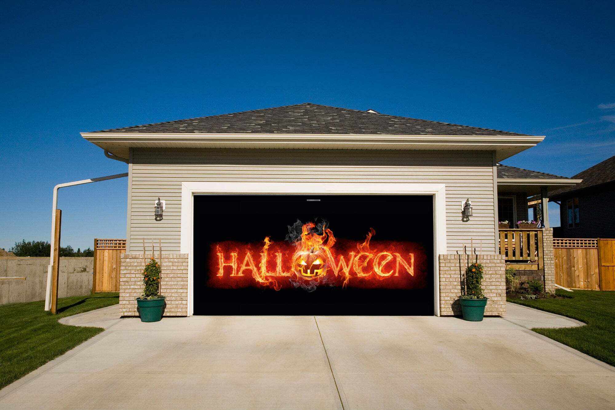 7' x 16' garage poster motif HALLOWEEN