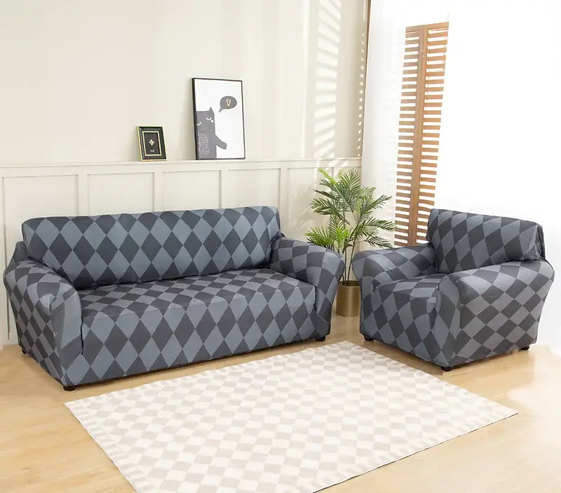 Stretch Sofa Cover Slipcover Geometric Pattern