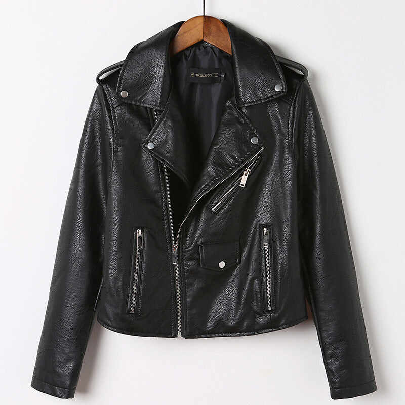 Slim-fit washed Leather jacket