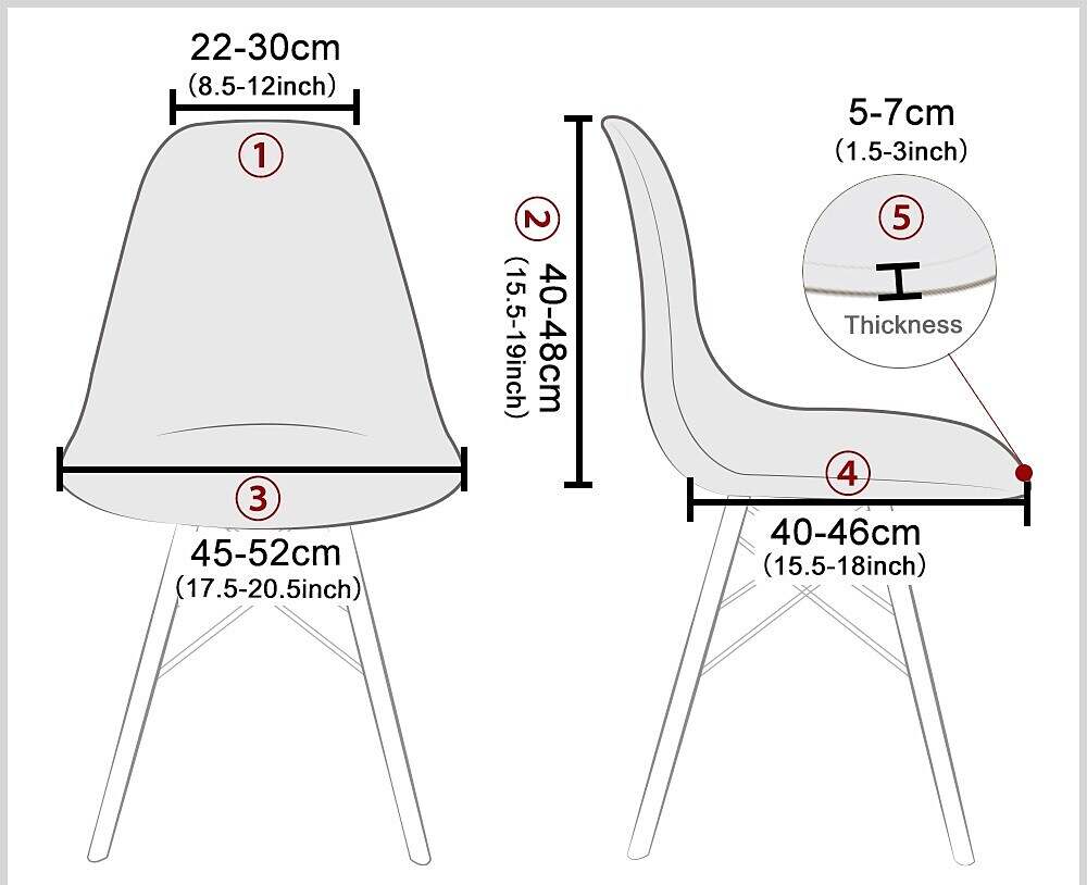 Shell Chair Cover Mid Century Modern Style Parson