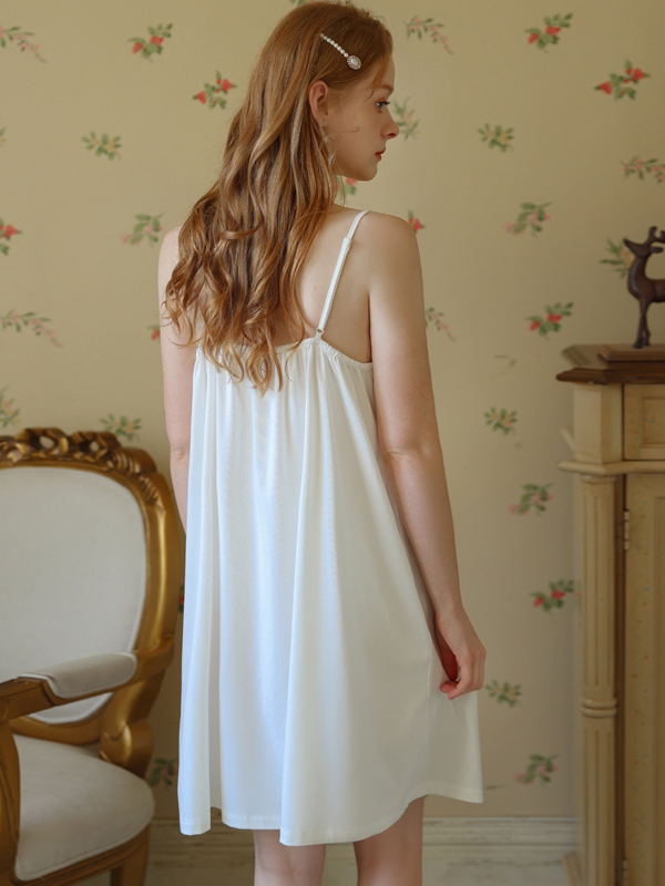 Cotton V Neck Loose Simple Nightdress