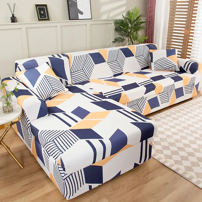 Stretch Sofa Cover Slipcover Geometric Pattern