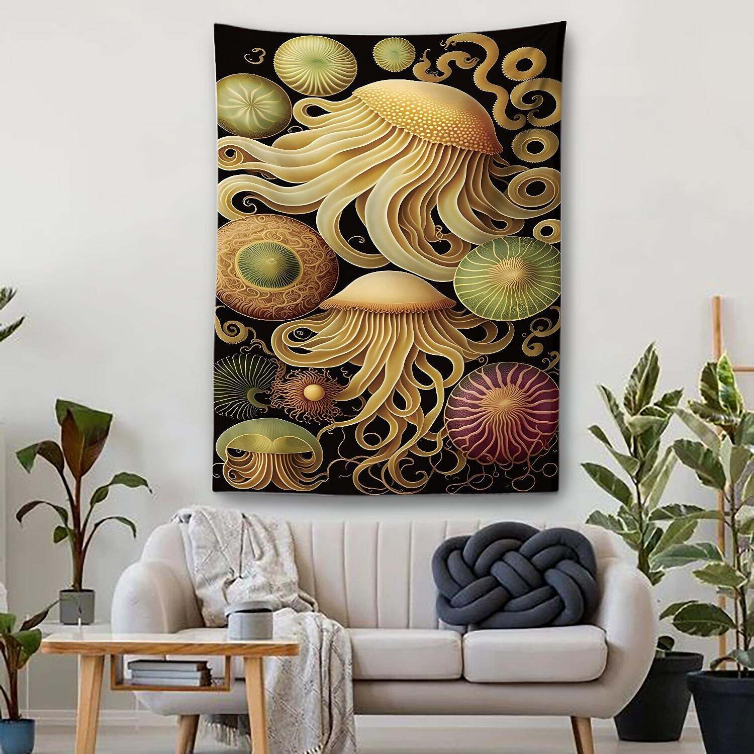 Ocean Jellyfish Wall Tapestry Art Decor