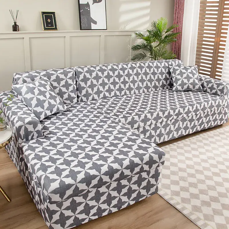 Stretch Sofa Cover Slipcover Geometric Pattern