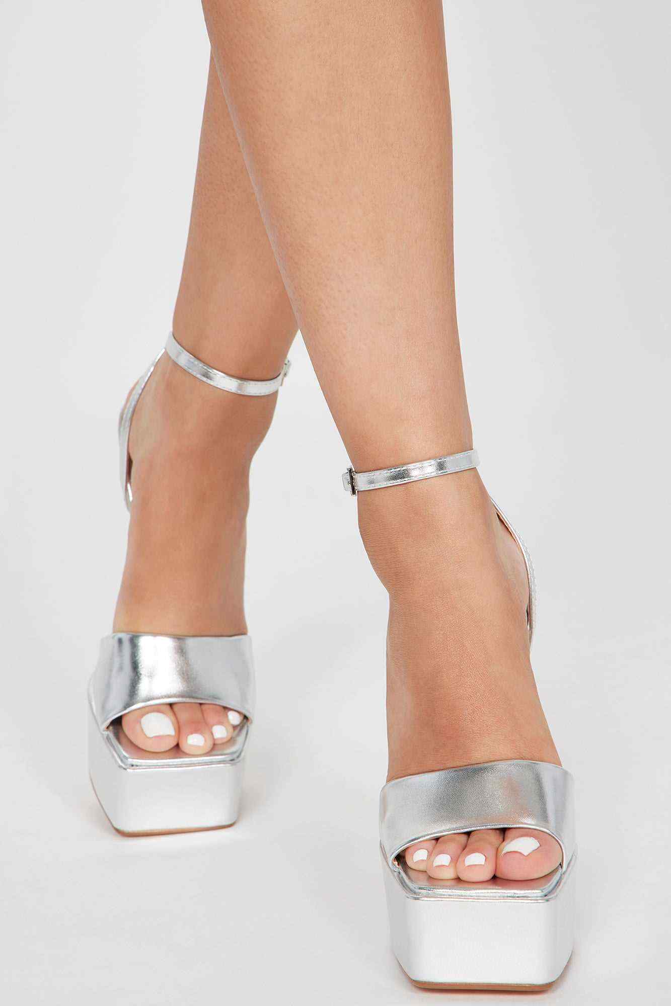 New Look Platform Heels   Silver