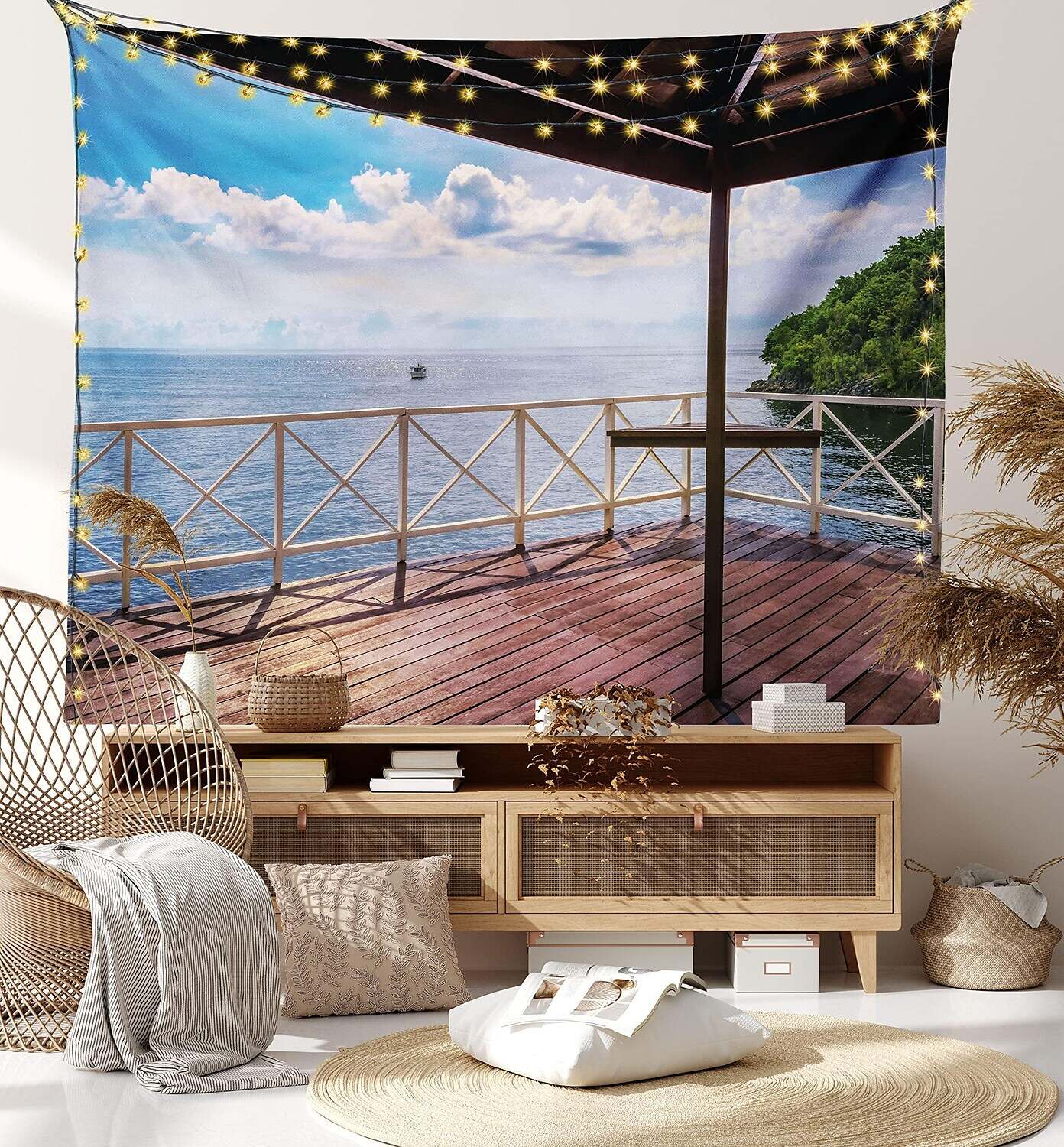 Ocean View Wall Tapestry Art Decor Photograph Backdrop