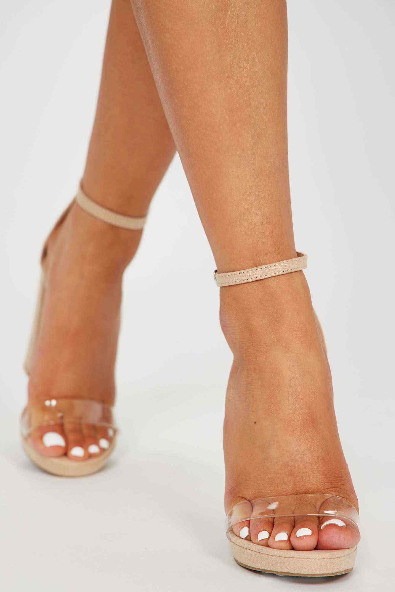 One Sided Story Heeled Sandals   Nude