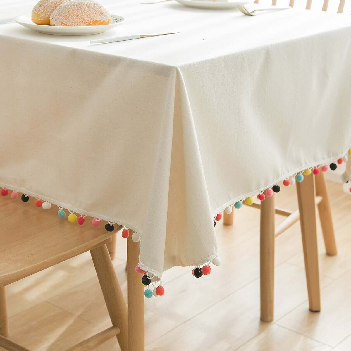 Farmhouse Style Tablecloth Cotton Linen Rectangle Table Cloths