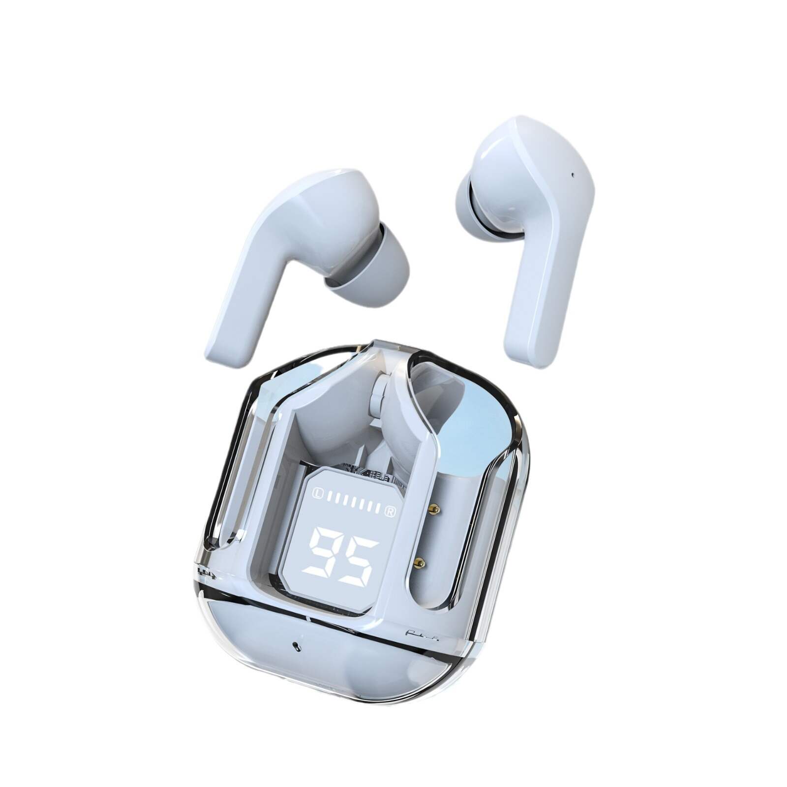 transparent case in ear bluetooth earphones