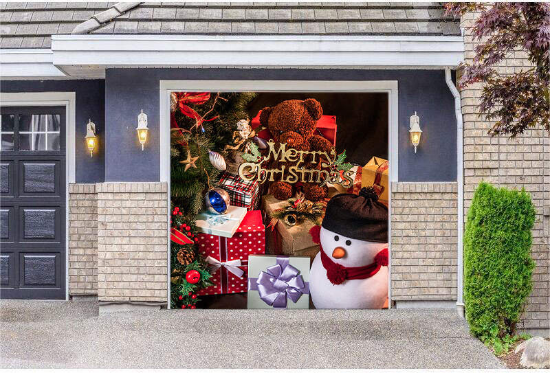 Christmas gift garage door banner ornament