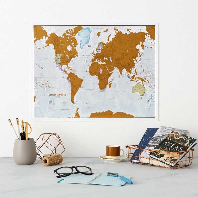 Scratch off Map Poster - Most Detailed World Map, gift for him, gift for her, travel gift, gift, wall hanging, travel map