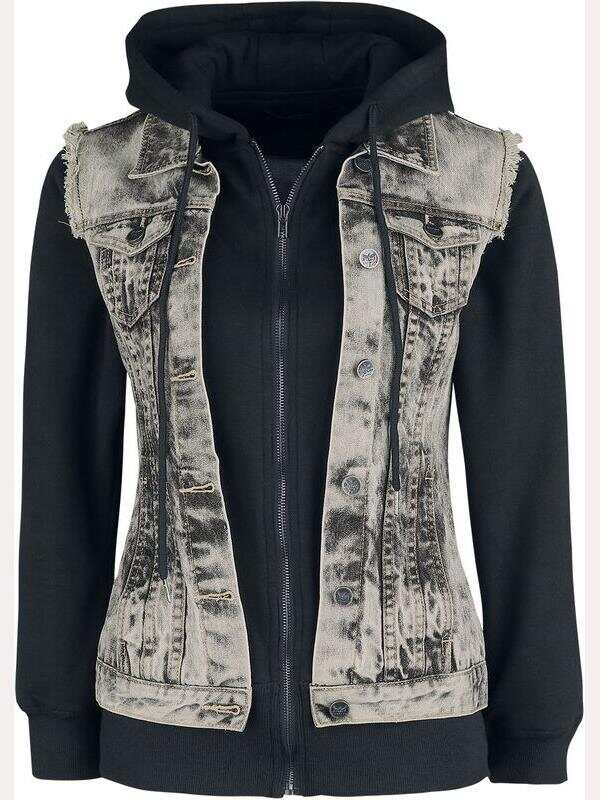 Casual ladies denim hooded jacket