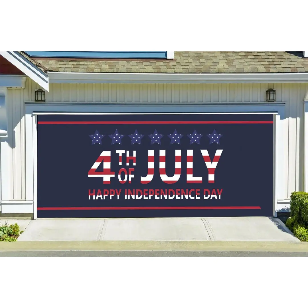 Patriotic Independence Day Flag Garage Door Banner Mural