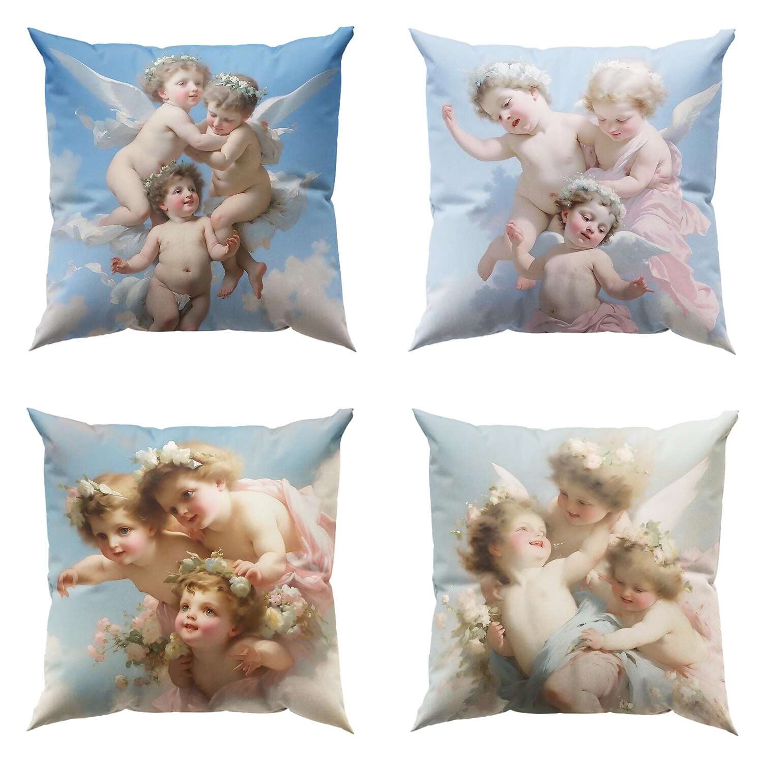 Renaissance Angels Double Side Pillow Cover 4PC