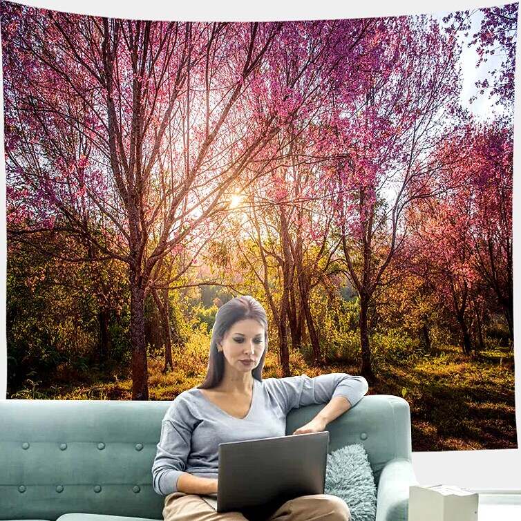 Landscape Forest Wall Tapestry Art Decor Photograph Backdrop