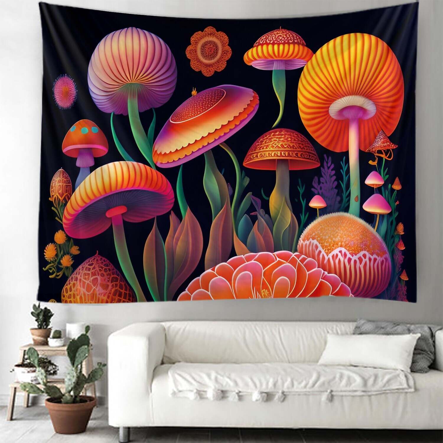 Trippy Mushroom Wall Tapestry Art Decor