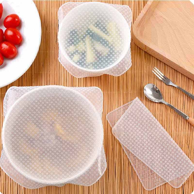 3pcs Reusable Silicone Food Wrap Cling FilmS&M&L